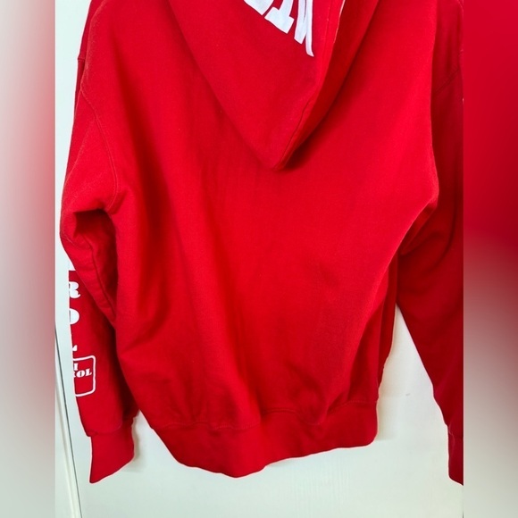 Ski Patrol Aspen Colorado Red White Hoodie Pullover Sweatshirt Spell Out Medium - Picture 14 of 16